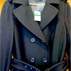 BCBG full length coat.Large.Black.  Brand new, Dillards Original price $578.
